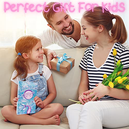 Lubibi Glitter Tattoo Kit, Mermaid Temporary Tattoo For Kids, 6 Tattoo Stickers,12 Colors Glitter,57 Unique Stencils,1 Jewel Sticker, Skin-Friend