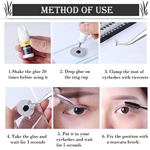 Eyelash Extension Glue 5ML Strong Black Individual Lash Glue 2-3Sec Quick Drying Professional Lash Extension Glue for Sensitive, Retention Long L