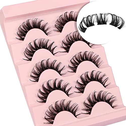 False Eyelashes Cluster D Curl Russian Strip Lash Natural Look Fluffy Wispy Individual Cat Eye Lashes DIY 50 Cluster Eyelashes Extension 3D Volum