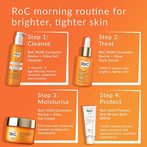 RoC - Multi Correxion Revive + Glow Vitamin C Daily Serum - Anti Wrinkle, Ageing and Skin Tone Treatment - Firming Moisturiser - 30ml