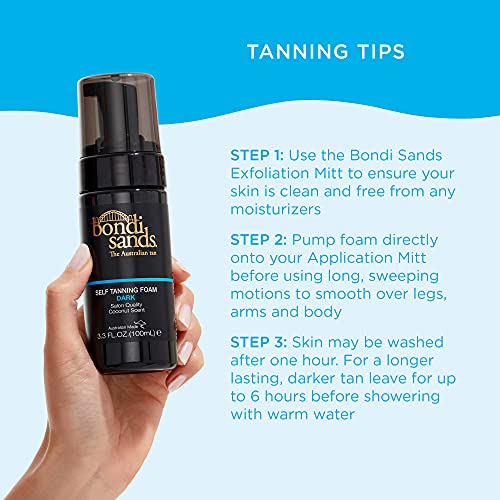 Bondi Sands Dark Self-Tanning Foam - Lightweight, Buildable Formula Gives a Sun-Kissed Glow for a Flawless Finish; Enriched with Aloe Vera; Vegan