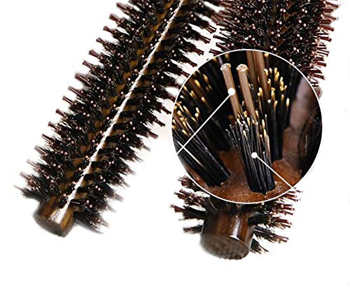 Boar Bristle Hairbrush Vista Round Hair Brush Wooden Handle Anti Static Hairbrush for Hair Styling, Drying, Curling