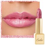 OULAC Metallic Shine Glitter Lipstick, Pink High Impact Lipcolor, Lightweight Soft and Ultra Hydrating, Long Lasting, Vegan & Cruelty-Free, Full-