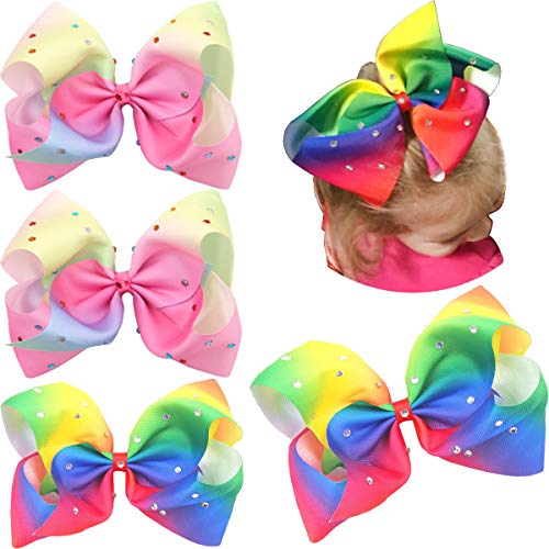 JOYOYO 40 Pcs Hair Bows for Girls Hair Clips Medium Size 3.5 Inch Grosgrain Ribbon Craft Toddler Pinwheel Bows In Pairs