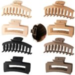 8 Pack 4.3" Large Hair Clips,Claw Clips,Hair Clips for Women & Girls,2 Styles 4 Colors Internal tooth design Strong Hold Matte Claw Hair Clips fo