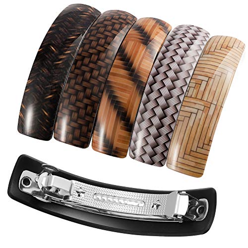 tiopeia 6 Pcs Women Hair Barrettes, Retro Automatic Hair Clip Hair Pins for Fine Hair and Medium Thick Hair(style 1)