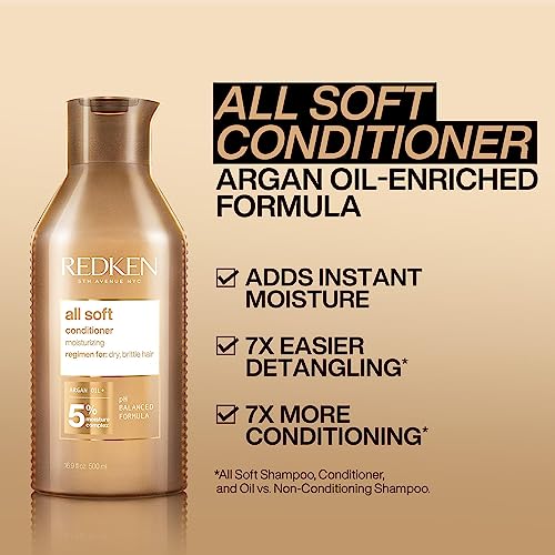 REDKEN Conditioner, For Dry Hair, Argan Oil, Intense Softness and Shine, All Soft, 300 ml