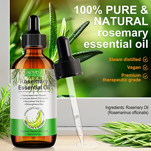 Rosemary Oil For Hair Growth 120ml, Rosemary Oil Pure Organic, Improve Hair Loss & Promote Hair Growth, Rosemary Hair Oil For Men Women
