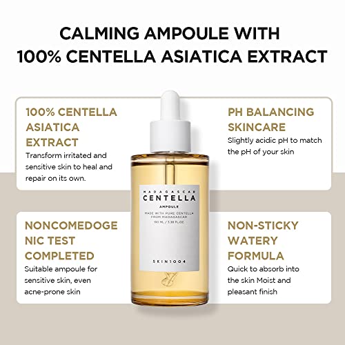 Skin1004 Madagascar Centella Asiatica 100 Ampoule (100ml or 3.38 floz) / Facial Serum / 100% Centella Asiatica Extract/For soothing sensitive and