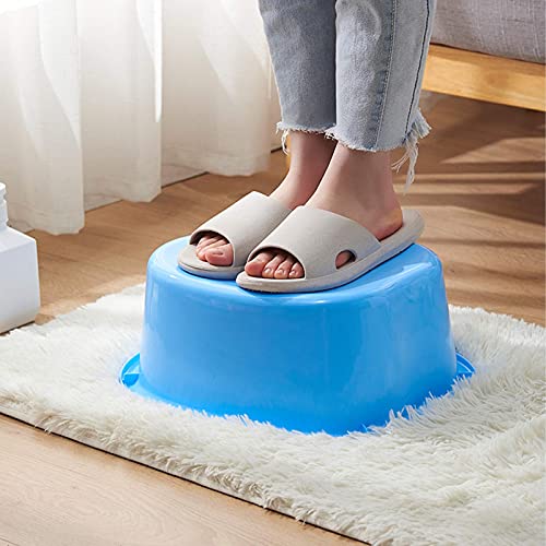 Large Foot Bath spa Bowl, Thick Sturdy Plastic Foot Basin for Pedicure, Detox and Massage, Perfect to Soak Your Feet Toe Nails and Ankles (Blue)