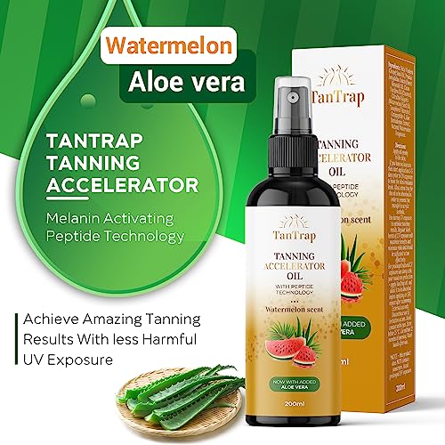 Peptide Tanning Accelerator Oil (200ml) - Enhanced with Melanin Activating Peptides and Aloe Vera – Intensive Tanning Oil For Outdoor And Tanning