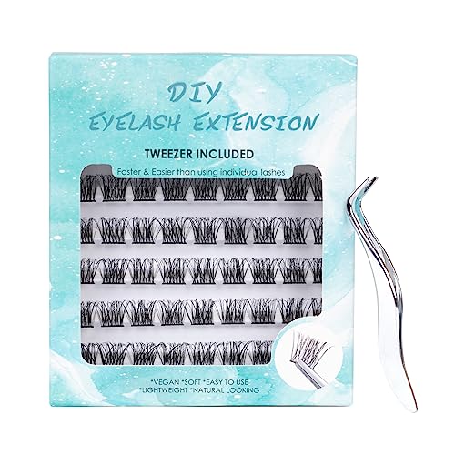 Cluster Lashes SISILILY Individual Lashes 72 Lash Clusters C D Curl Individual Cluster eyelashes DIY Lash Extensions Reusable False Eyelashes 3D