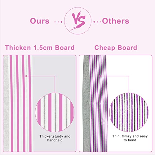 CGBE Professional Nail Files, 12Pcs 150/150 Grit Files Set Double-Sided Grit Emery Board Manicure Tools for Home and Salon Use