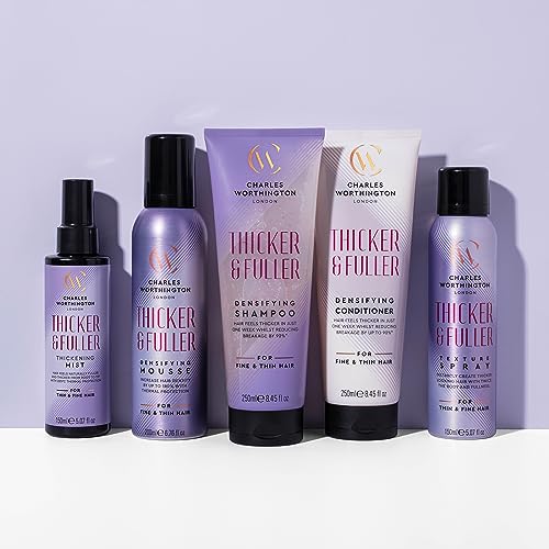 Charles Worthington Thicker and Fuller Densifying Conditioner, Hair Thickening Conditioner for Fine Hair, Hair Thickening Products for Women and