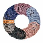 120 Pcs Elastic Hair Bands,2mm Hair Ties Ponytail Holders,Bulk Hair Ties No Metal Gentle Elastics Hair Bobbles for Women Girls (Multicolor)