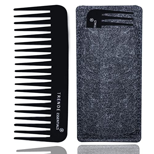 Trende Essentials Wide Tooth Comb 1 Pc - Detangler And Heat Resistant With Proper Ventilation-Especially Designed For Wet Curly Hair With Suitabl