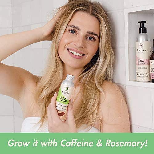 Awake Organics Natural Shampoo, Caffeine & Rosemary, 55g. Hair Growth & Healthy Scalp. Plastic Free, Vegan, Cruelty Free