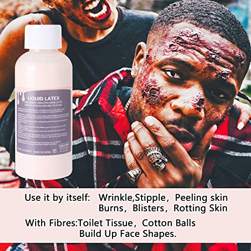 Mysense Liquid Latex SFX Makeup,Halloween Moster Zombie Special Effects Makeup For Scar Cut Wound Peeling Skin Wrinkes Stipples Burns Blisters,Li