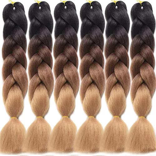 LDMY Hair for Braiding-Jumbo Braids, Long Colorful Ombre Pink Purple Jumbo Braiding Hair Extensions Kanekalon Jumbo Braid Wigs for Women Syntheti