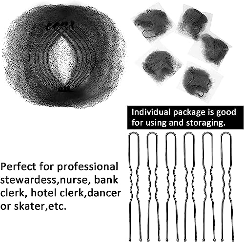 sukevitor Invisible Hair Net for Woman, 30Pcs Hair Nets for Women Bun, 20Pcs Hair Pins for Chignon Hairstyles for Kids Girls Women (Black)