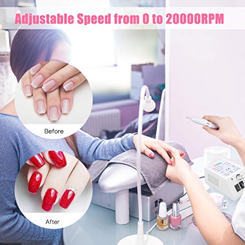 Nail Drill Machine Electric Nail File Drill Set Kit 20000RPM Cadrim Electric Nail Drill Sanding Bands Low Noise Vibration Acrylic Nails Gel Nail