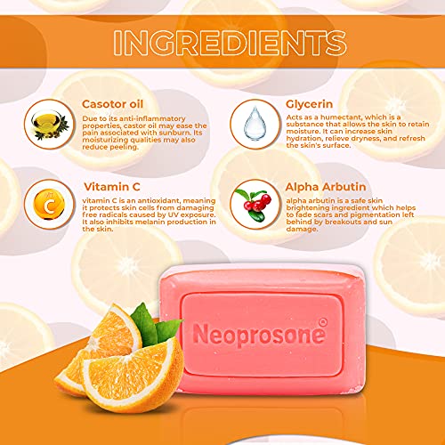 Neoprosone, Skin Brightening Soap | 2.82 oz / 80 g | Hyperpigmentation Soap, Cleansing Bar, Fade Dark Spots on: Knees, Elbows, Face, Private Area