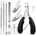 Artcut 9PCS Nail Clippers Toenail Clippers, Ingrown Toenail Tool, Toe Nail Clipper Professional Toe Clippers for Ingrown & Thick Nail, Strong Nai