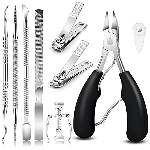 Artcut 9PCS Nail Clippers Toenail Clippers, Ingrown Toenail Tool, Toe Nail Clipper Professional Toe Clippers for Ingrown & Thick Nail, Strong Nai