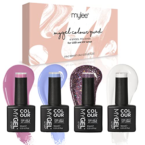 MYGEL by Mylee Gel Nail Polish Spring Summer Quad Colour Set 4x10ml - UV/LED Soak-Off Nail Art Manicure Pedicure for Professional, Salon & Home U