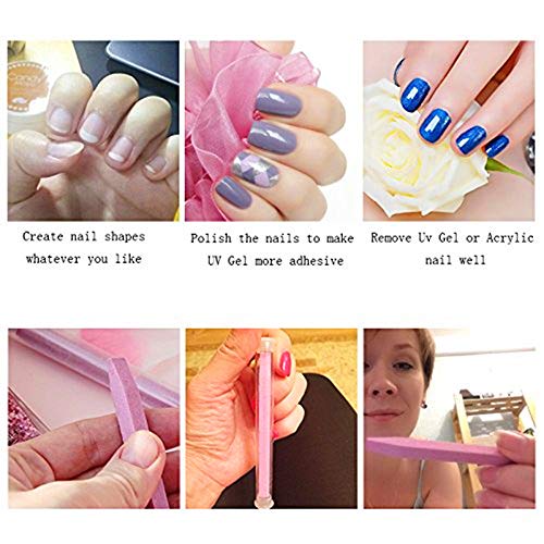 Rayibuir 10Pcs Pumice Stone Nail Art File Nail Cuticle Pusher Trimmer Pedicure Manicure Buffing Tool