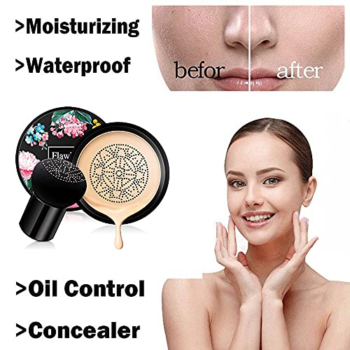 BB Mushroom Head Air Cushion CC Cream Foundation Cover Concealer Makeup Moisturizing Brightening Pigment Liquid Foundation, Even Skin Tone Makeup