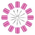 Thrilez 24 Pcs Hair Rollers Set, include 12 Pcs Self Grip Hair Rollers & 12Pcs Duckbill Clip, Salon Hairdressing Curlers Tools for Women, men, ki