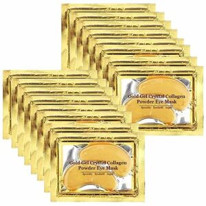 24K Gold Eye Mask, Jiasoval 16 Pairs Under Eye Patches Skin Treatment Mask, Crystal Collagen Under Eye Mask for Reducing Dark Circles, Moisturizi