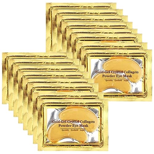 24K Gold Eye Mask, Jiasoval 16 Pairs Under Eye Patches Skin Treatment Mask, Crystal Collagen Under Eye Mask for Reducing Dark Circles, Moisturizi