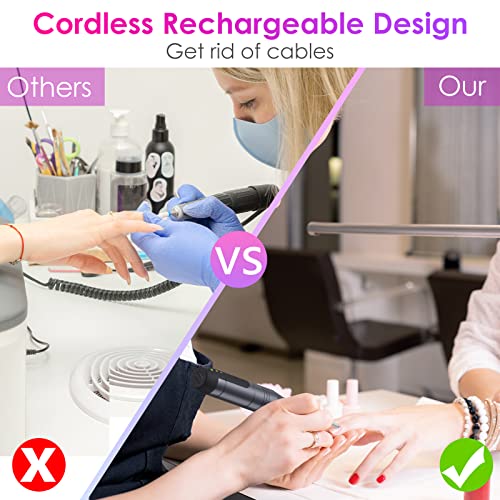 HAPAW Electric Nail Files, Cordless Rechargeable Electric Nail Drill Electric Nail Files Professional, 11 in 1 Electric Nail File Manicure Pedicu