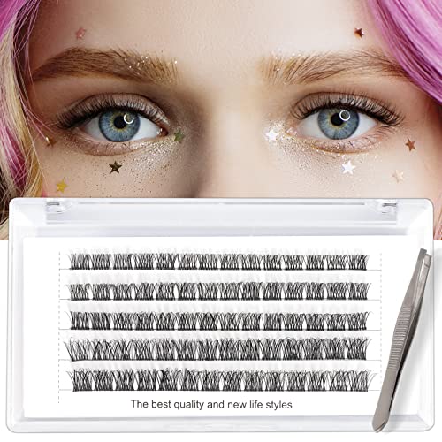 EMEDA Cluster Lashes 70 Pcs DIY False Eyelashes With Tweezers C Curl Individual Lashes 11mm 12mm 13mm 14mm Manga Lashes DIY Eyelash Extensions Th