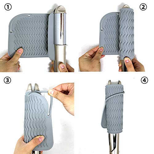 Large Heat Resistant Mat for Curling Irons, Hair Straightener, Flat Irons and Hot Hair Styling Tools, Gray