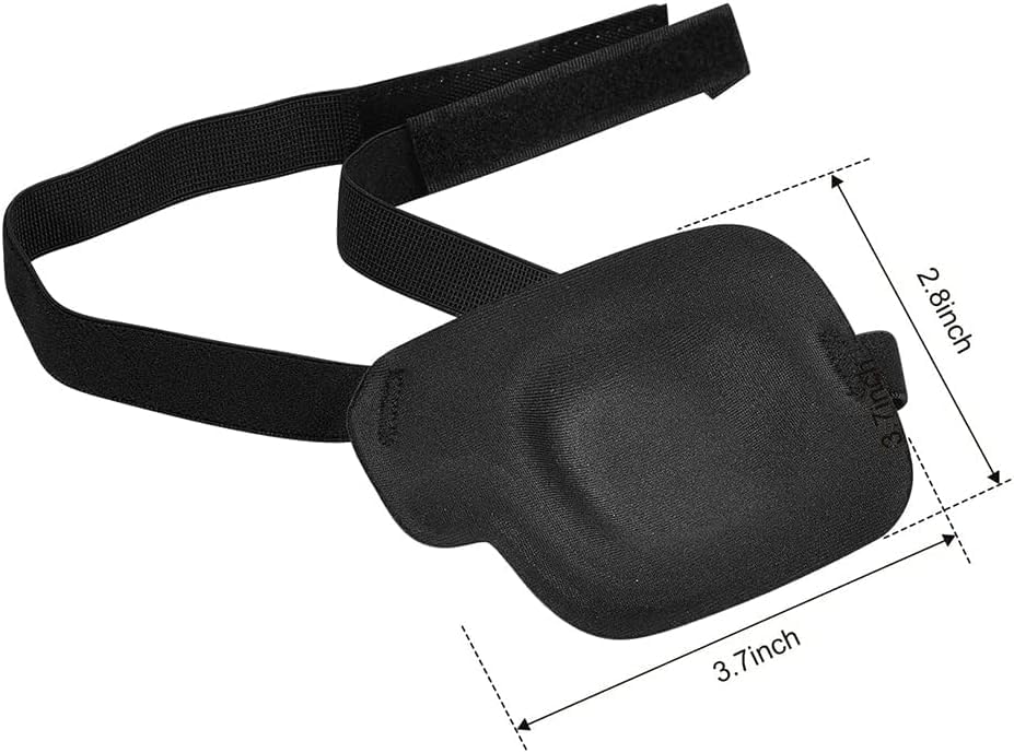 2PCS - 3D Black Eye Patches for Adults | Adjustable Eye Patch | Premium Quality Eyepatch for Adult | Medical Eye Patch for Recovery After Catarac