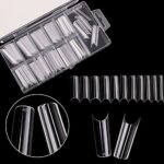 Square Nail Tips AUERVO 110 PCS Clear Nail Tips Full Cover Acrylic False Nails Traceless Long Coffin Transparent Fake Nails with Box, 11 Differen