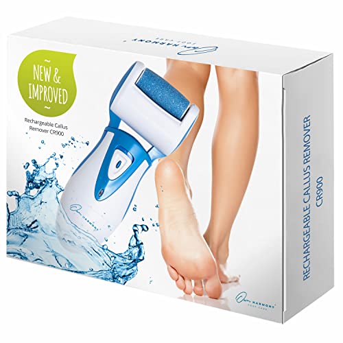 Electric Hard Skin Remover for Men by Own Harmony: USA's Best Rated Callus Remover- Rechargeable Pedicure Tools w 3 Coarse Rollers, Velvet-Smooth