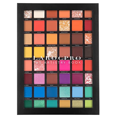 LaRoc Pro - The Artistry Book - 48 Shade Eyeshadow Makeup Cosmetic Beauty Foiled Shimmer Nude Warm Matte Smokey Colour High Pigmented Long Lastin