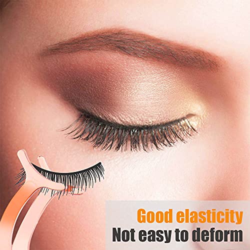 Eyelash Applicator Tool Stainless Steel,Eyelashes Clip for Loading and Unloading False Eyelashes(Rose Gold)