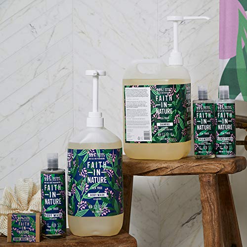 Faith In Nature Natural Tea Tree Shampoo, Cleansing, Vegan & Cruelty Free, No SLS or Parabens, For Normal to Oily Hair, 400ml