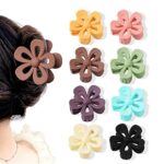 MENGCOOL 8PCS Flower Hair Clips, Cute Hair Clip for Medium Thick Hair, ABS Strong Hair Hold Jaw Clamps, Non-Slip Large Hair Clip for Women and Gi