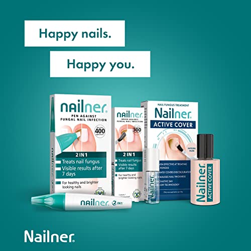 Nailner Active Cover - Nail Fungus Treatment - Instantly Covers Discoloured Nails - Innovative 24 Hour Peel Off Technology - Nude - 30ml