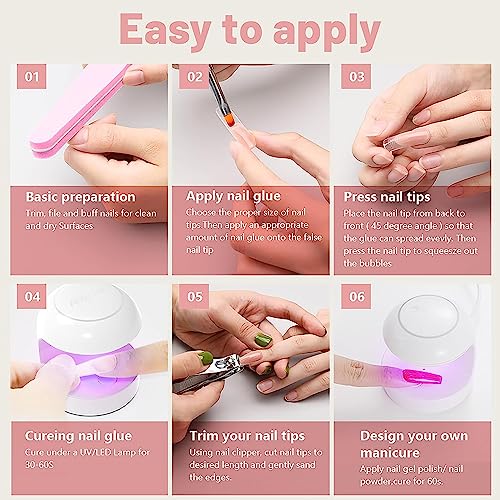 Aokitec Mini UV LED Nail Lamp, Quicky-Dry UV Light for Nails Gel Polish Nail Tips,Poly Gel Extension Resin,Manicure UV LED Light Nail Dryer DIY N