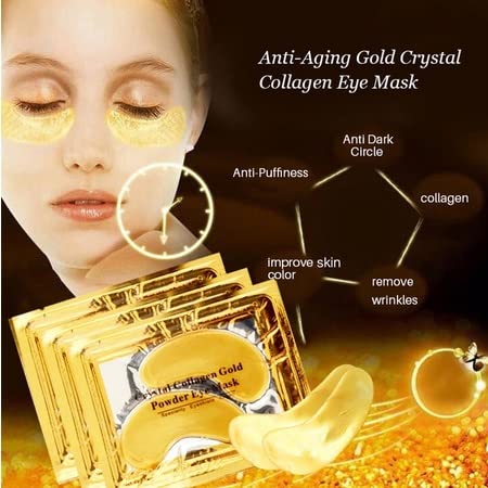 24K Under Eye Treatment Masks, Natural Gel Eye Masks, Under Eye Gel Patches for Dark Circles, Anti Wrinkle, Puffy Eyes, Skincare, Hydrating, Soot
