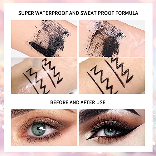 Onlyoily 4D Silk Fiber Lash Mascara for Longer, Thicker, Voluminous Eyelashes,Natural Waterproof Smudge-Proof Eyelashes -Black-2 Pack (01)