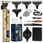 Hair Clippers Cordless Beard Trimmer Men Vintage T9 Fade Barber Machine Gold Zero Gap Electric Shape Up Professional Haircut with LCD USB Birthda