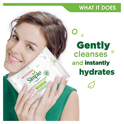 Simple Kind to Skin Micellar Cleansing Wipes 25 Face Wipes (Pack of 6, 150 Wipes total)